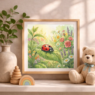 Poster Joaninha Pequenos Insetos Berçário