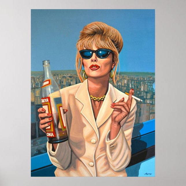 Poster Joanna Lumley como pintura Patsy Stone (Frente)