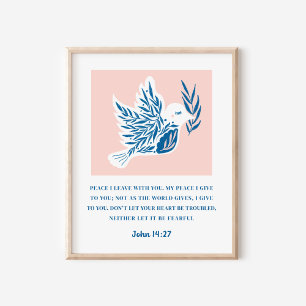Poster João 14:27 Versículo Bíblico Arte Cristã