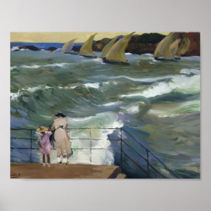Poster Joaquín Sorolla - As ondas em San Sebastian