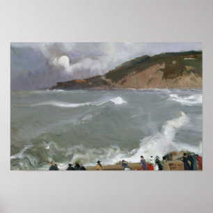 Pôster Joaquin Sorolla - Breakwater, San Sebastian