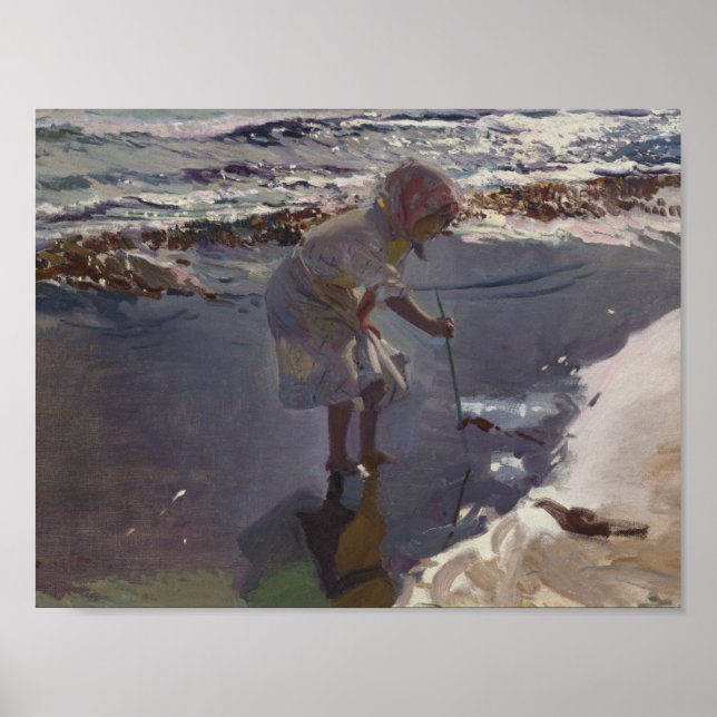 Poster Joaquin Sorolla - Buscando Mariscos (Frente)