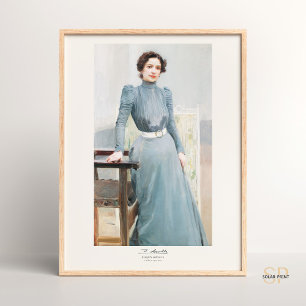 Poster Joaquín Sorolla Clotilde em pinturas de cinza