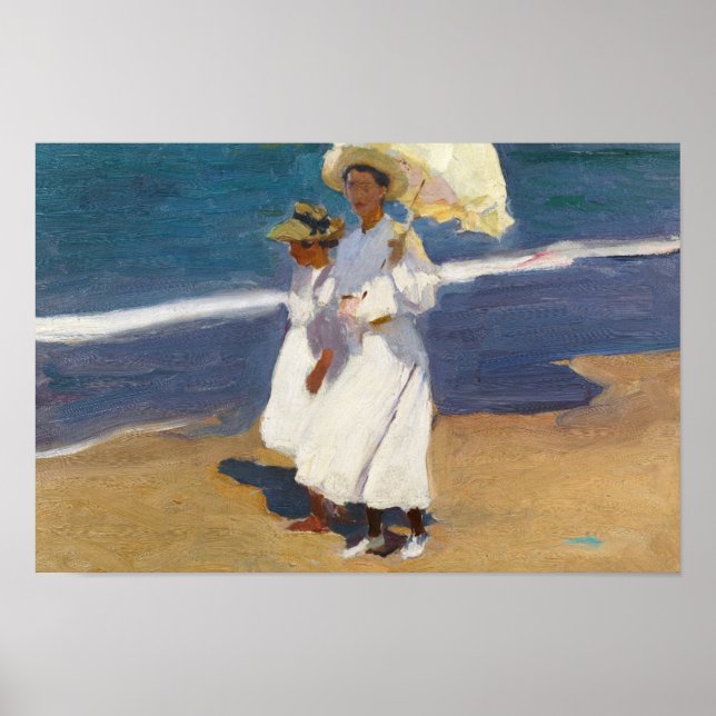 Pôster Joaquin Sorolla - Na Praia (Frente)