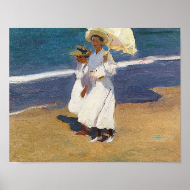 Pôster Joaquin Sorolla - Na Praia (Frente)