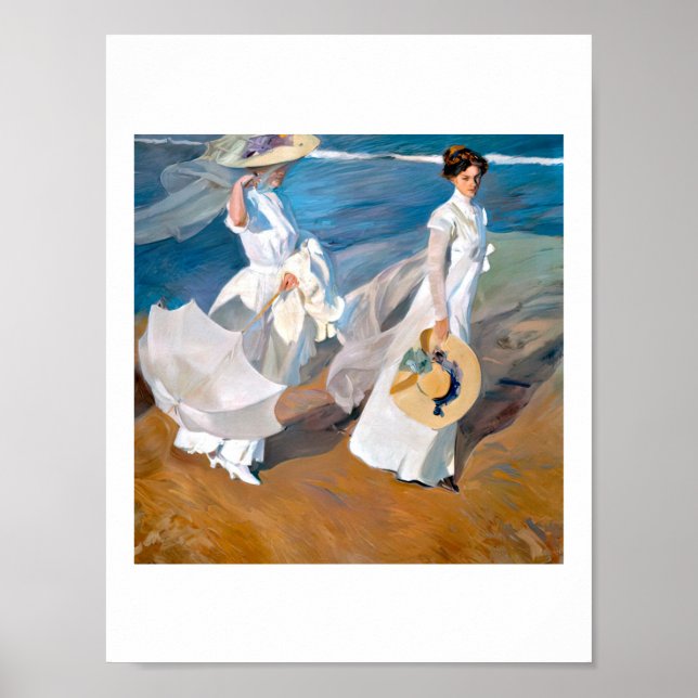 Poster Joaquín Sorolla paseos a orillas del mar (Frente)