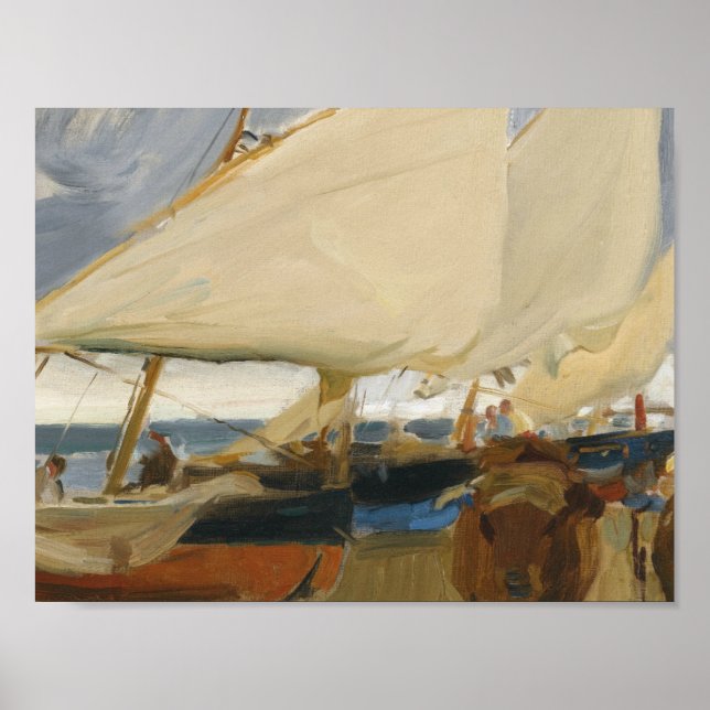 Pôster Joaquin Sorolla - Praia de Valencia (Frente)