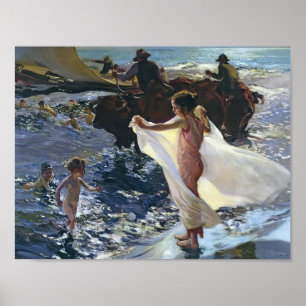 Pôster Joaquín Sorolla- que banha o tempo