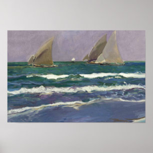 Poster Joaquin Sorolla - velas do navio no mar