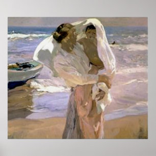 Pôster Joaquín Sorolla y Bastida após o banho