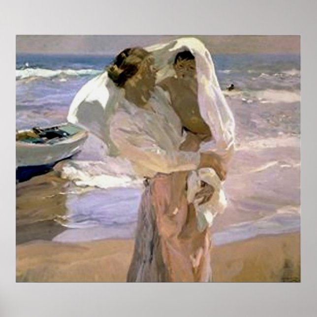 Pôster Joaquín Sorolla y Bastida Após O Banho (Frente)