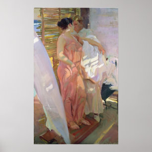Poster Joaquín Sorolla y Bastida após o banho