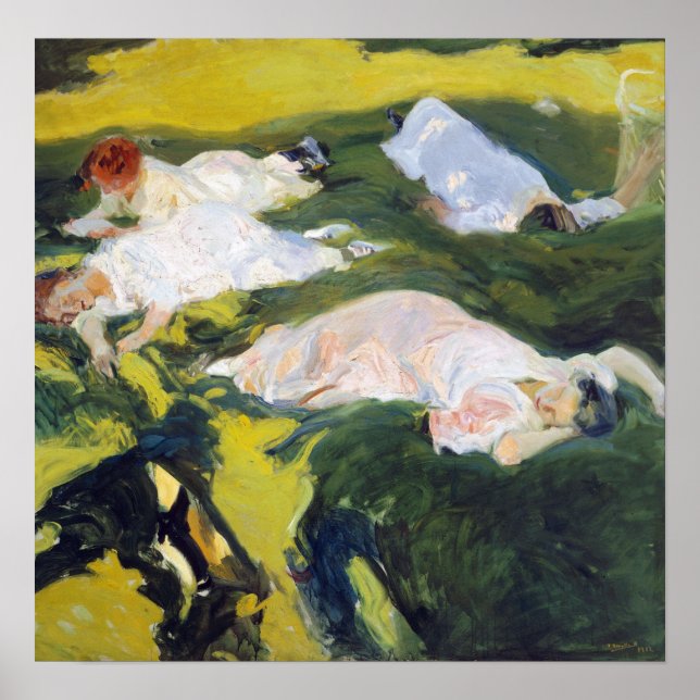 Poster Joaquín Sorolla y Bastida La Siesta (Frente)