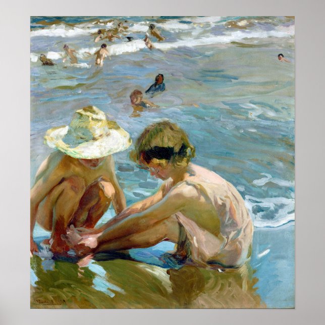 Poster Joaquín Sorolla y Bastida The wounded foot (Frente)