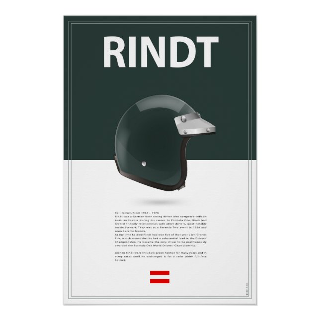 Pôster Jochen Rindt Helmet (Frente)