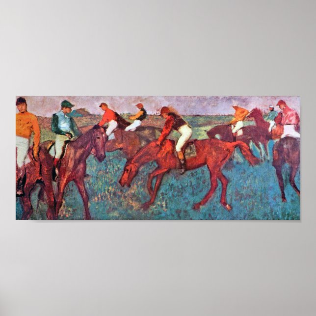 Poster Jockey e Horse, Edgar Degas (Frente)
