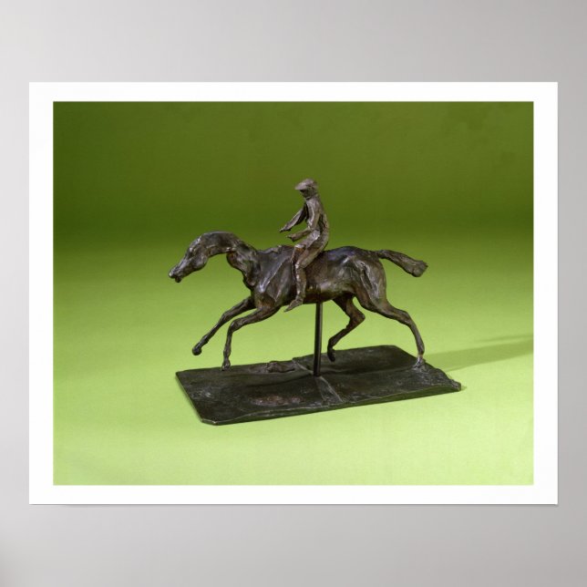 Poster Jockey em um Cavalo (bronze) (Frente)