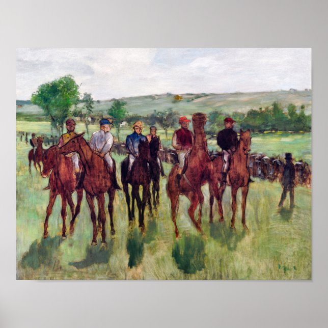 Poster Jockeys e Race Horses, Edgar Degas (Frente)