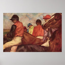 Poster Jockeys por Edgar Degas, Arte da Corrida de Cavalo