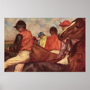 Poster Jockeys por Edgar Degas, Arte de corrida de cavalo