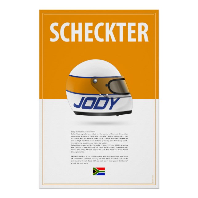 Pôster Jody Scheckter Helmet (Frente)