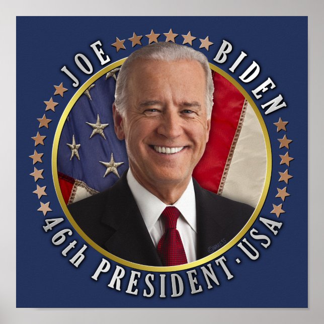 Poster Joe Biden 46º Presidente dos EUA Foto comemorativa (Frente)