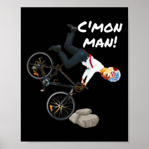 Poster Joe Biden Bicicleta Acidente Engraçado Trump Fez R