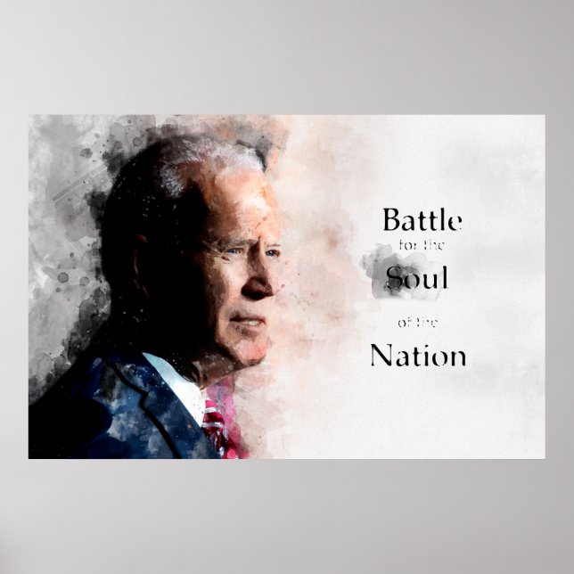Poster Joe Biden com a batalha pela alma da nação (Frente)