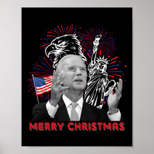 Poster Joe Biden engraçado Feliz Natal em julho Bandeira
