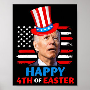 Poster Joe Biden Funn 4 De Julho Feliz 4 De Julho Con Pás