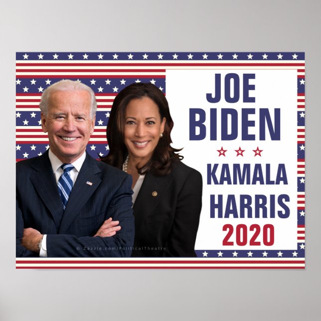 Poster Joe Biden Kamala Harris 2020 Foto do Presidente do (Frente)