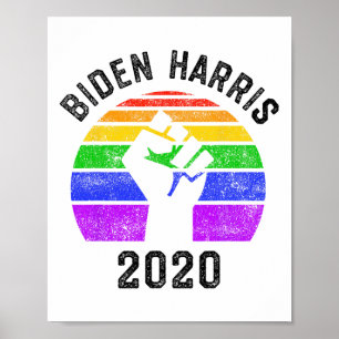 Poster Joe Biden Kamala Harris 2020 Rainbow Orgulho gay L