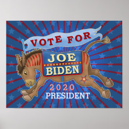 Poster Joe Biden para o Presidente 2020 Democrat Donkey