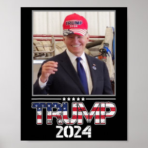 Poster Joe Biden Usando um Chapéu de Trump Eleição Engraç