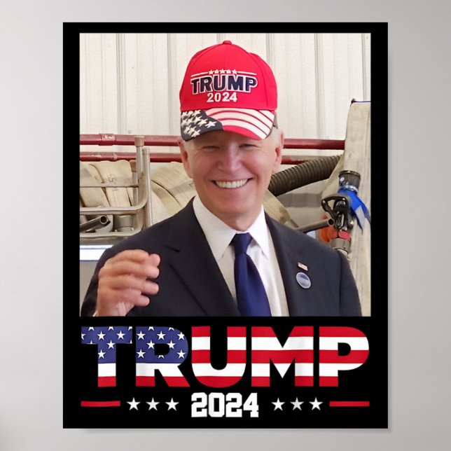 Poster Joe Biden Vestindo Um Chapéu De Trump (Frente)