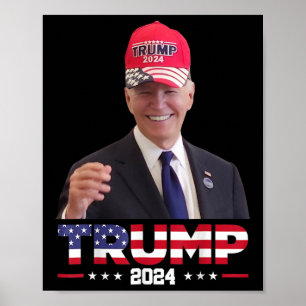 Poster Joe Biden Vestindo Um Chapéu De Trump 1