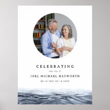 JOEL Minimalist Ocean Water Photo Funeral Welcome
