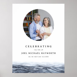 Poster JOEL Minimalist Ocean Water Photo Funeral Welcome