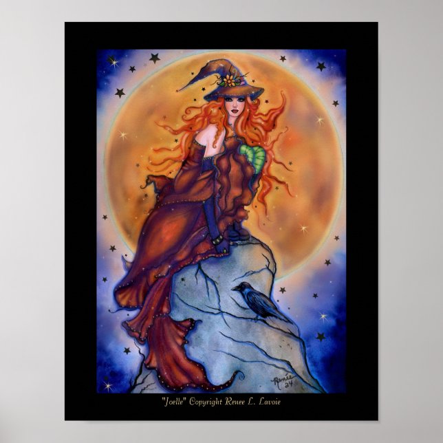 Poster Joelle Halloween, bruxa assustadora, por Renee (Frente)