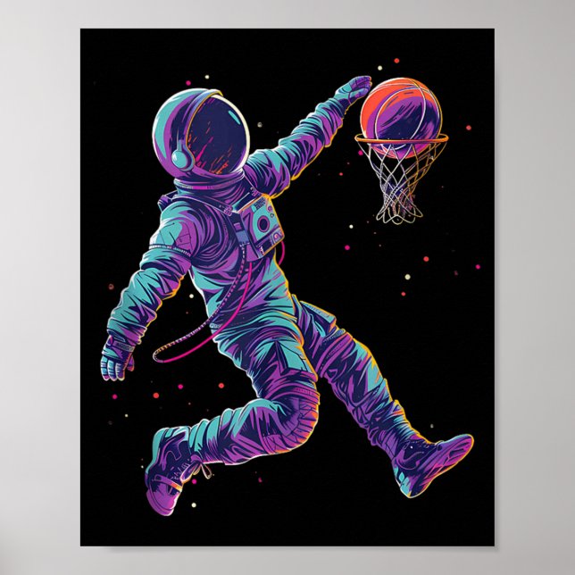 Poster Jogada de bola de Trabalho de arte de basquete - A (Frente)