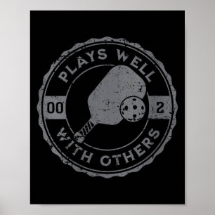 Poster Jogadas engraçadas de pickleball feminino com os o
