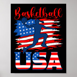 Poster Jogador Americano de Bandeira Indepedância America