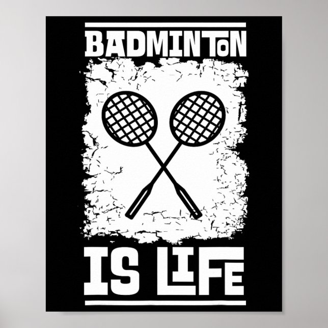 Poster Jogador Badminton - Badminton do Shuttle Racket (Frente)