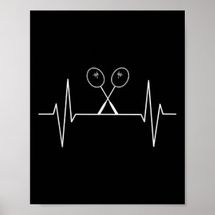 Poster Jogador Badminton Racket Heartbeat Badminton, Shut