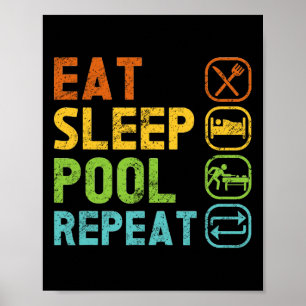 Poster Jogador Billiard Coma Piscina de latência Repetir 