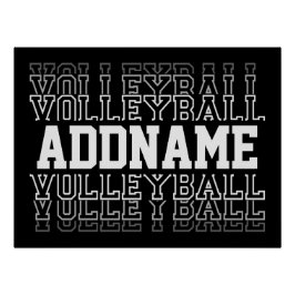 Pôster Jogador da Equipe de Logotipo de Voleibol em Desap