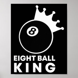 Poster Jogador da Piscina 8 Ball King 8 Billiards Lucky