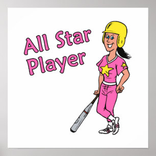 Pôster Jogador de All Star - menina