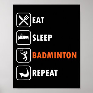 Poster Jogador de Badminton - Atleta do Shuttle Comer Sle