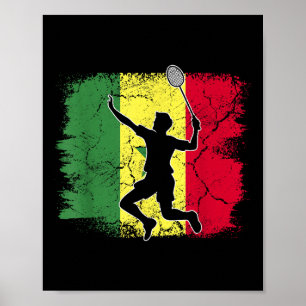 Poster Jogador de Badminton Bandeira Senegalesa Senegal 